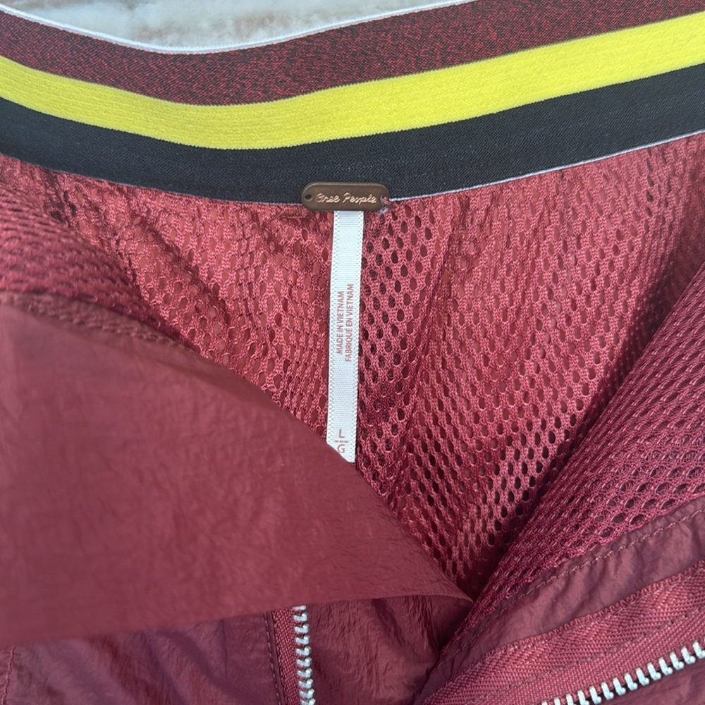 Free People Maroon Wide-Leg Drawstring Hem Track Pants - Picture 3 of 10